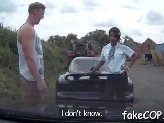 Randy to the max fake cop keeps jumping on a thick cock