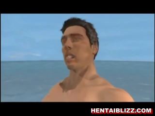 3d animated busty slattern sucks manhood and gets jizzed