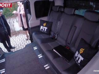 Letsdoeit - Russian seductress Sarah Cums Hard in a Czech Taxi