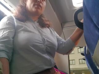 Voyeur Seduces MILF to Suck&jerk His shaft in Bus: Amateur dirty video feat. ExpressiaGirl