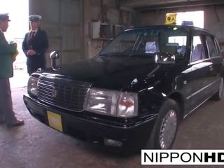 Charming Japanese Driver Gives Her Boss a Blowjob