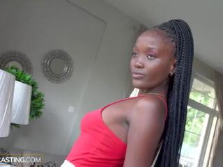 Ebony Supermodel Homemade Casting Fuck and Cum Swallow