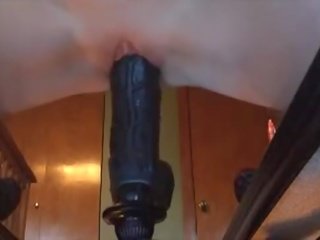 Tiny babe rides huge black dildo in mirror - Check for more at 69porncams.com